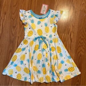 NWT Pineapple Ruffled sleeve twirl Sundress